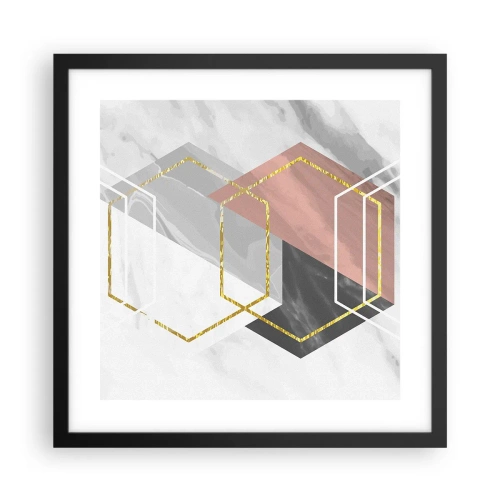 Affiche dans un cadre noir - Poster - Composition en chaîne - 40x40 cm