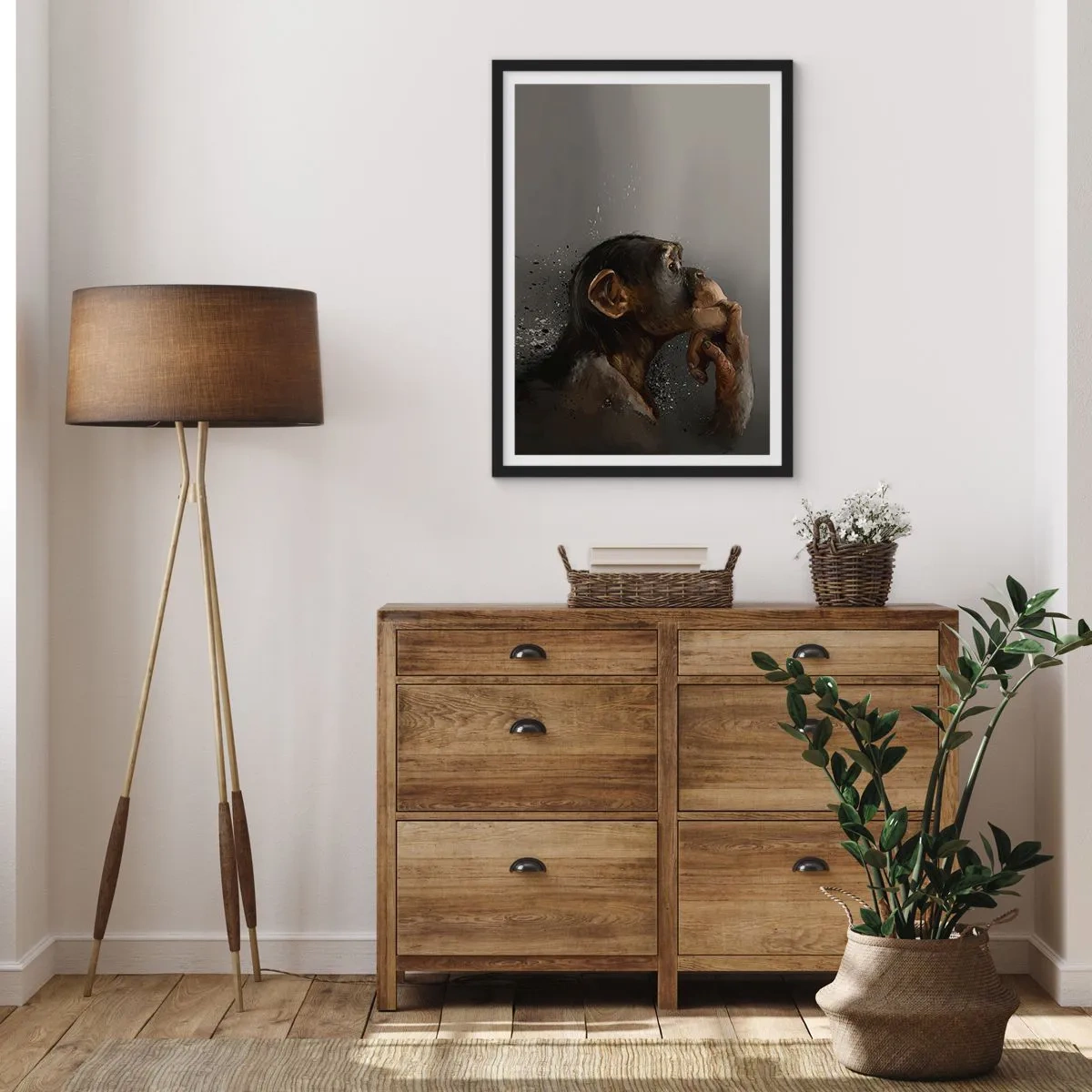 Affiche dans un cadre noir - Poster - Certainement un penseur - 70x100 cm