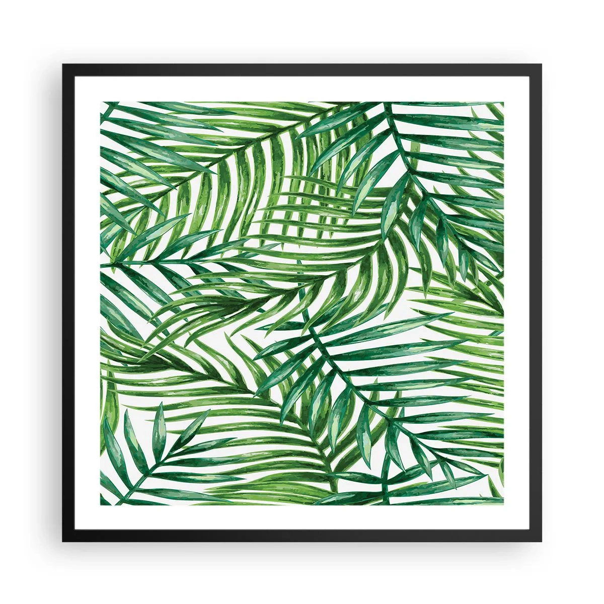 Affiche dans un cadre noir - Poster - Sous la canopée verte - 60x60 cm