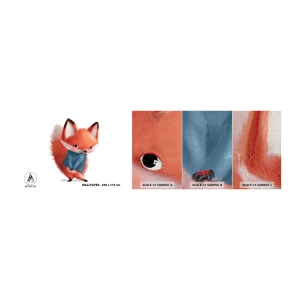 Échantillon de Papier Peint Premium Canvas - Est-ce que ça me va? - Pour les enfants, Renard, Conte de fées - 100x30 cm