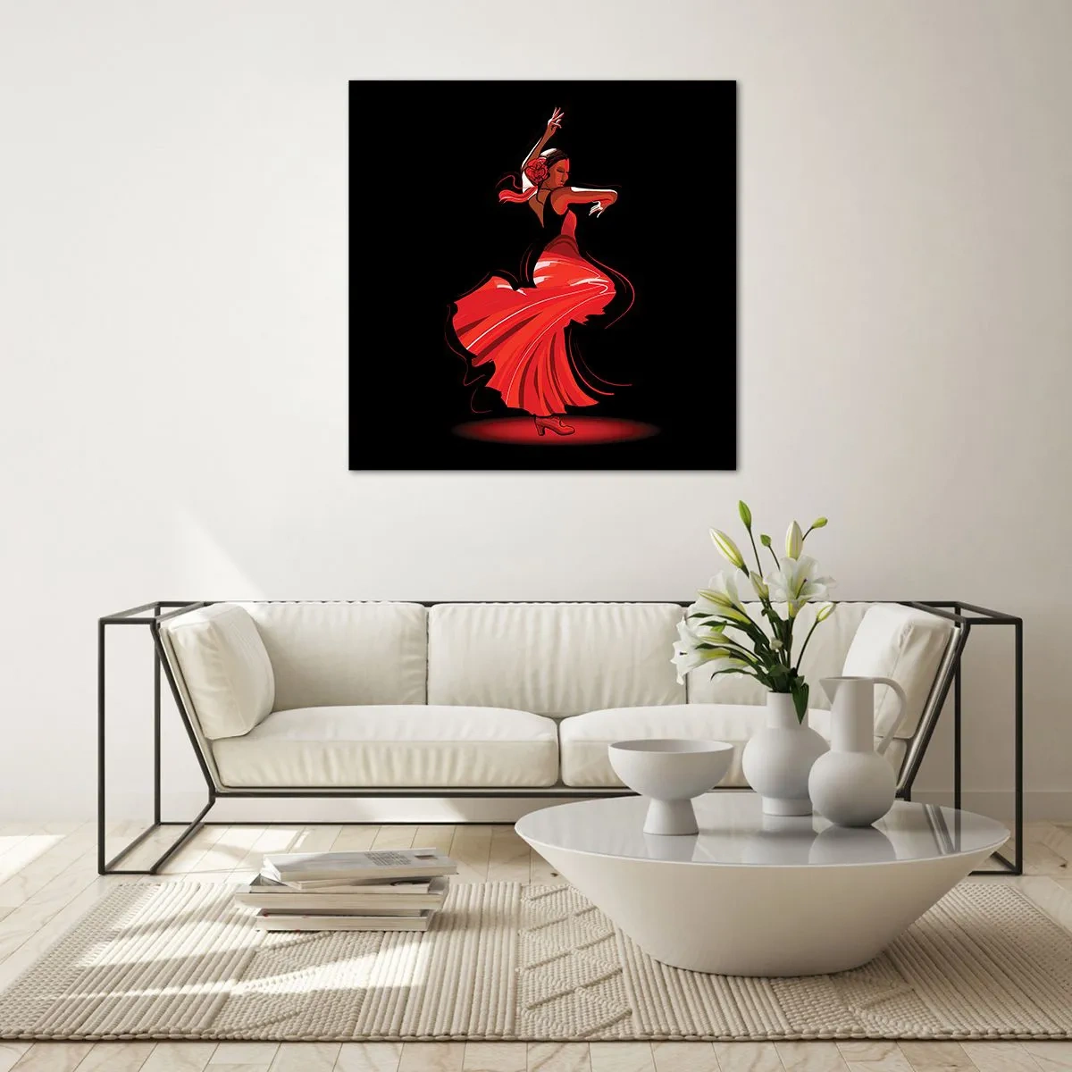 Impression sur verre - Image sur verre - L'esprit fougueux du flamenco - 70x70 cm