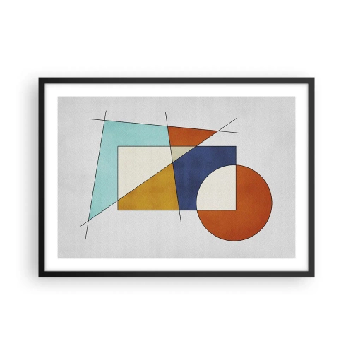 Affiche dans un cadre noir - Poster - Une composition moderniste de formes géométriques et de couleurs - 70x50cm - Abstraction : plaisir moderniste - Décoration murale moderne pour le salon et la chambre ARTTOR