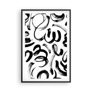 Affiche dans un cadre noir - Poster - Noir sur blanc - 61x91 cm