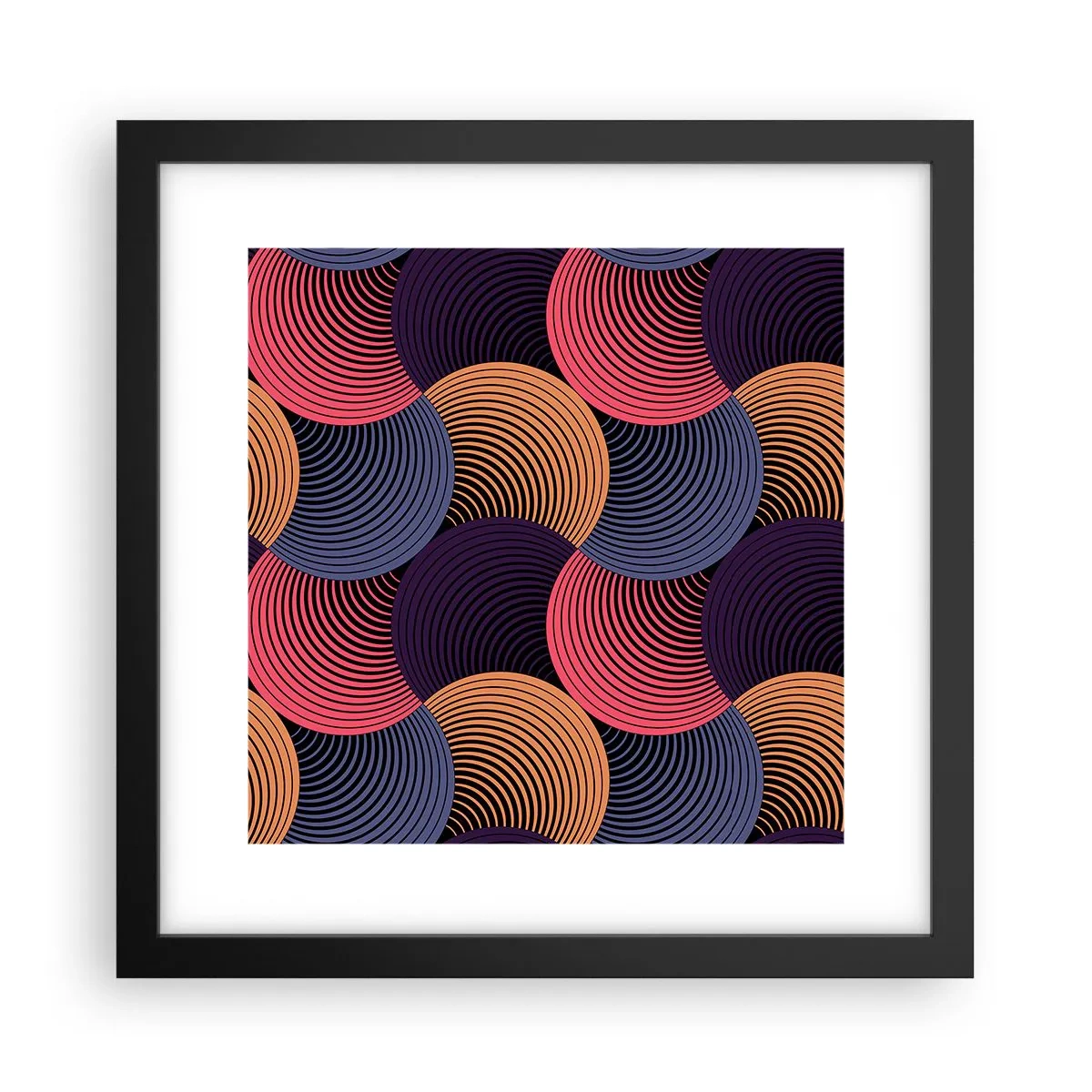 Affiche dans un cadre noir - Poster - Dans un rythme circulaire - 30x30 cm
