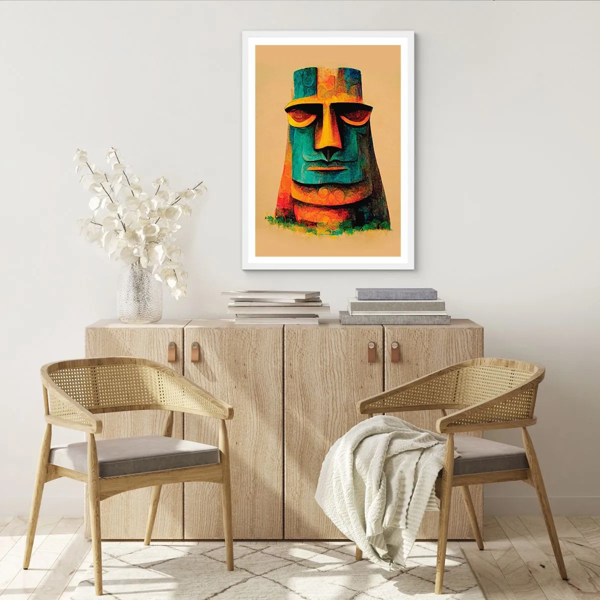 Affiche dans un cadre blanc - Poster - Statuesque et sympathique - 50x70 cm