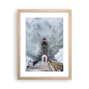 Affiche dans un chêne clair - Poster - Le rugissement des eaux, le bruit soufflera - 30x40 cm