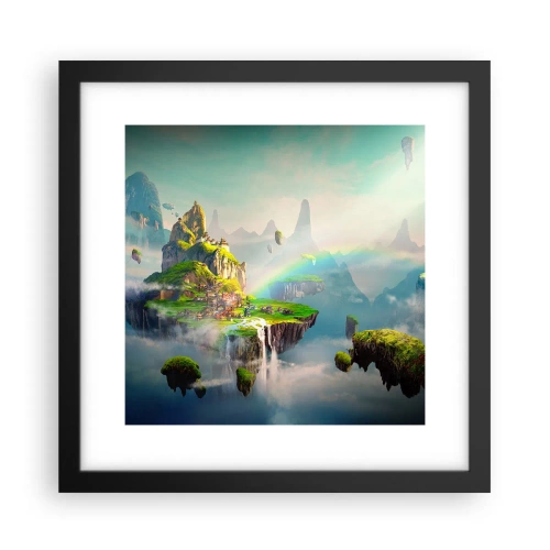 Affiche dans un cadre noir - Poster - Au milieu des cieux - îles du bonheur - 30x30 cm