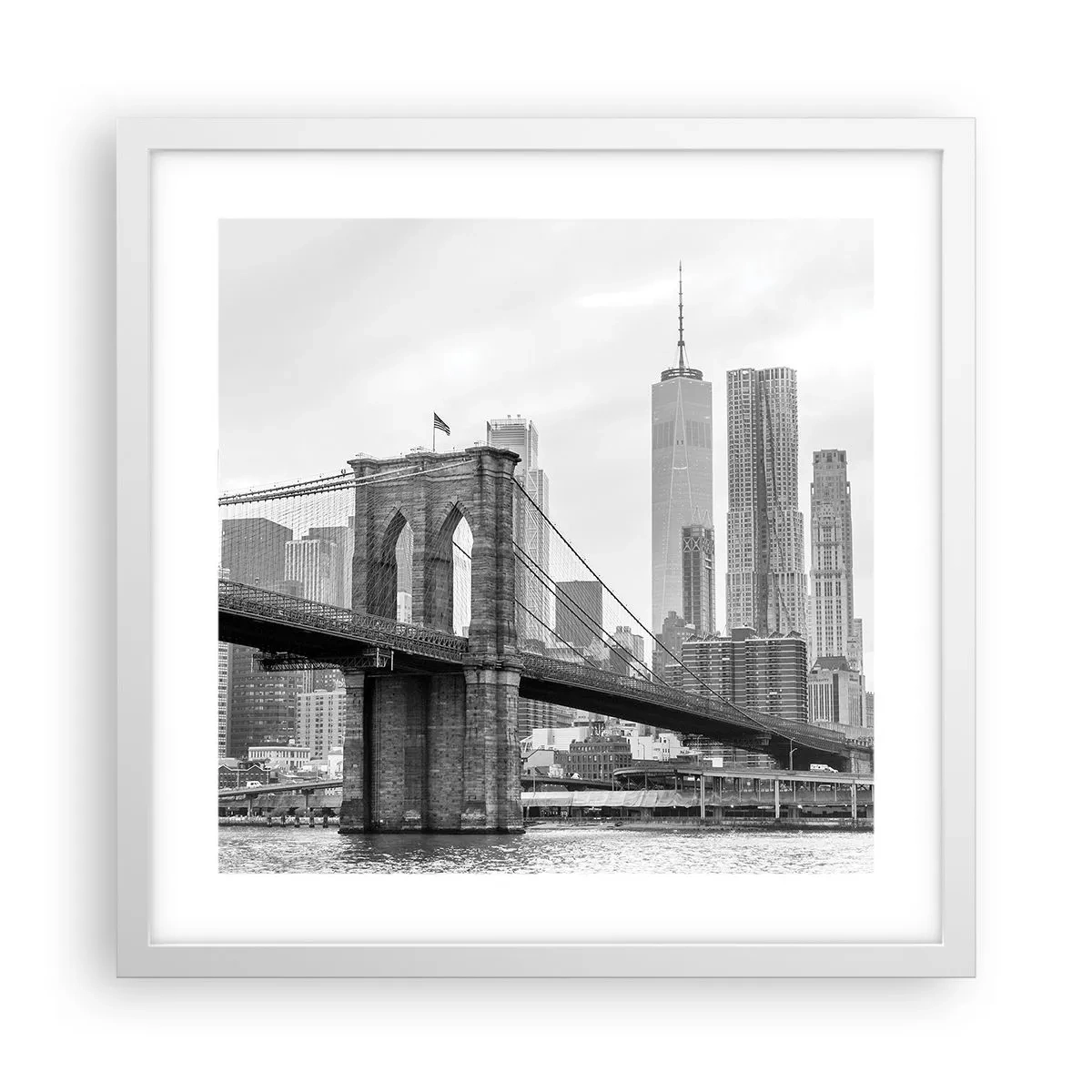 Affiche dans un cadre blanc - Poster - Climat New-Yorkais - 40x40 cm