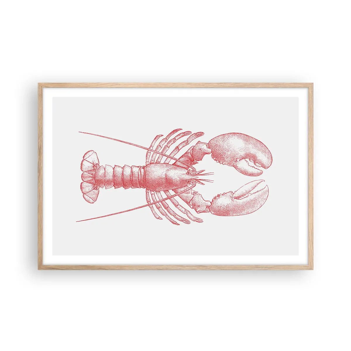 Affiche dans un chêne clair - Poster - Un homard digne d'Homère - 91x61 cm