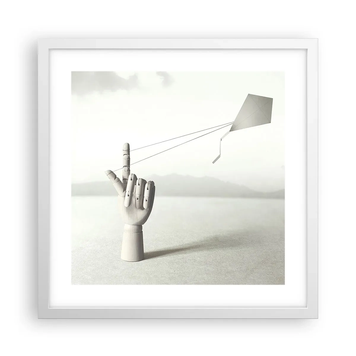 Affiche dans un cadre blanc - Poster - Épreuve de force - 40x40 cm