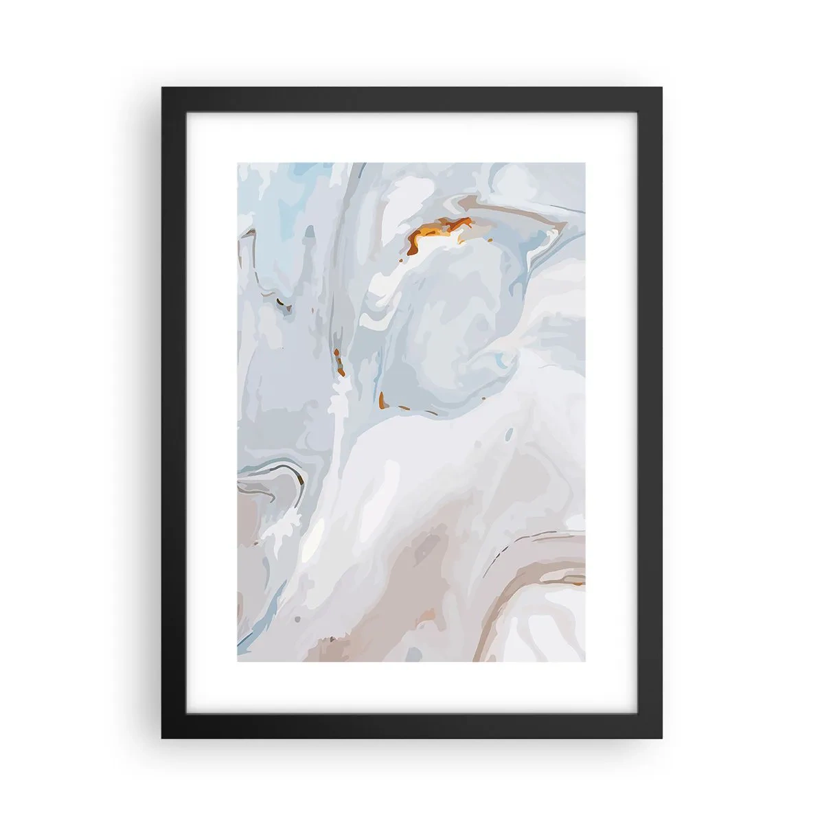 Affiche dans un cadre noir - Poster - Blanc surélevé - 30x40 cm