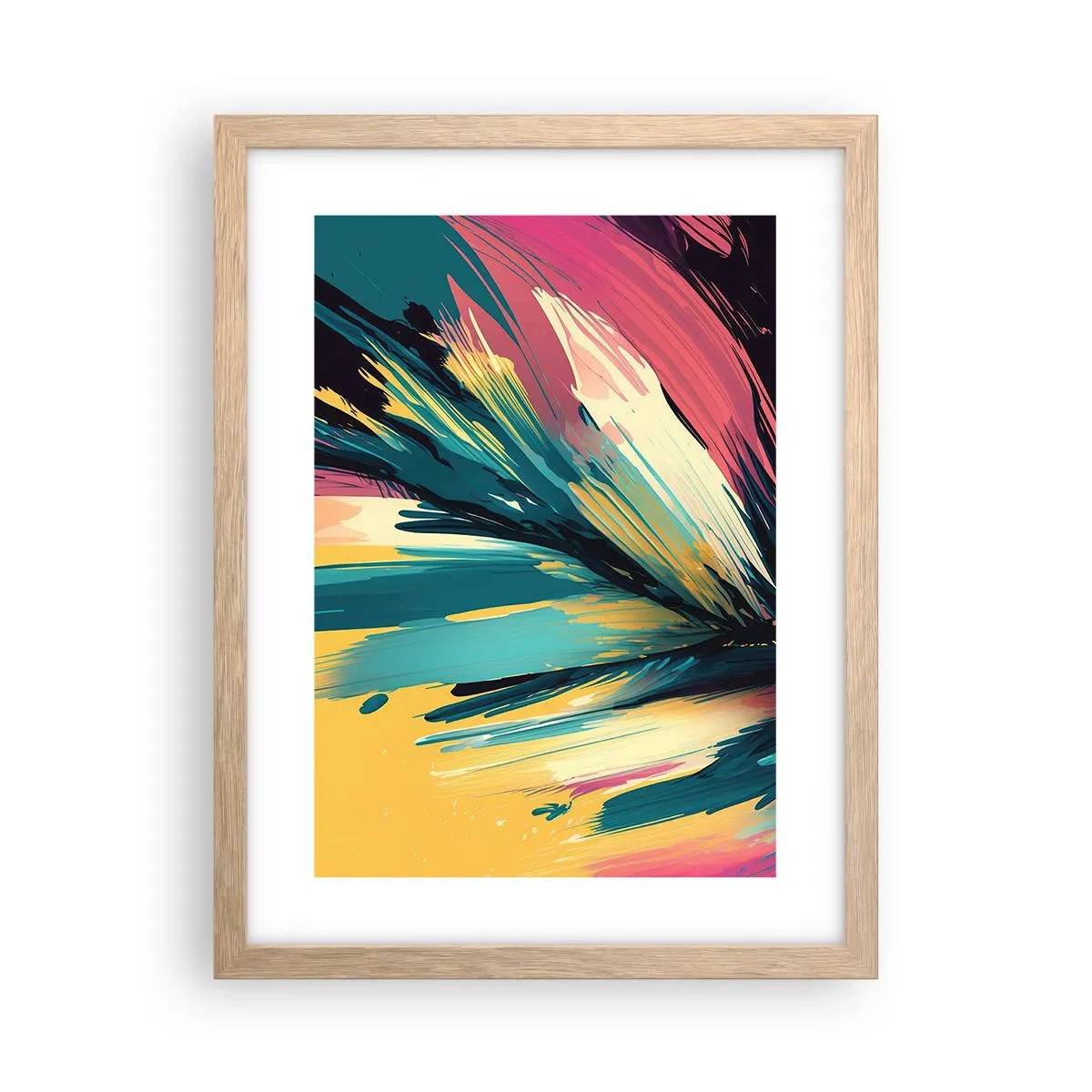 Affiche dans un chêne clair - Poster - Composition – une explosion de joie - 30x40 cm