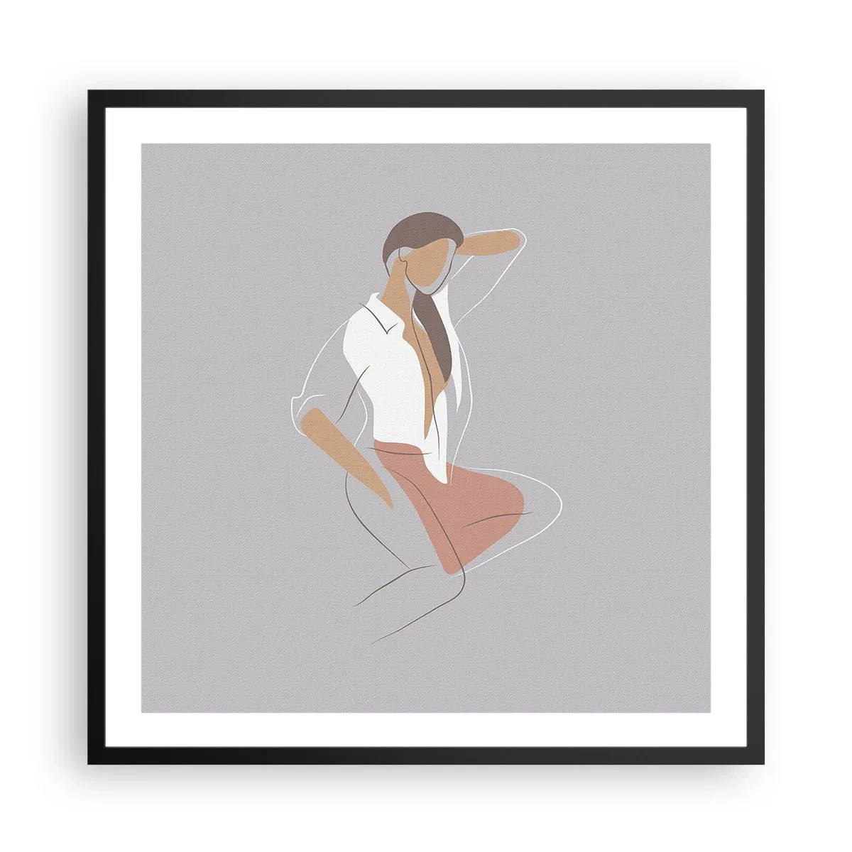 Affiche dans un cadre noir - Poster - Contour gracieux - 60x60 cm