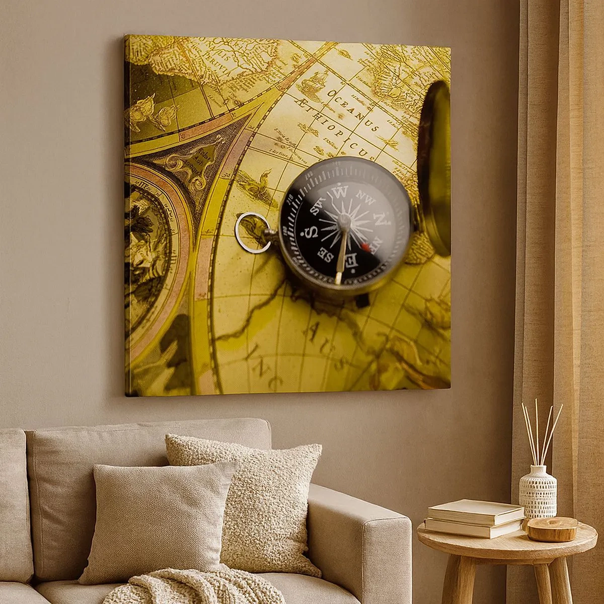 Impression sur toile - Image sur toile - Ou peut-être jusqu'au bout du monde ? - 30x30 cm