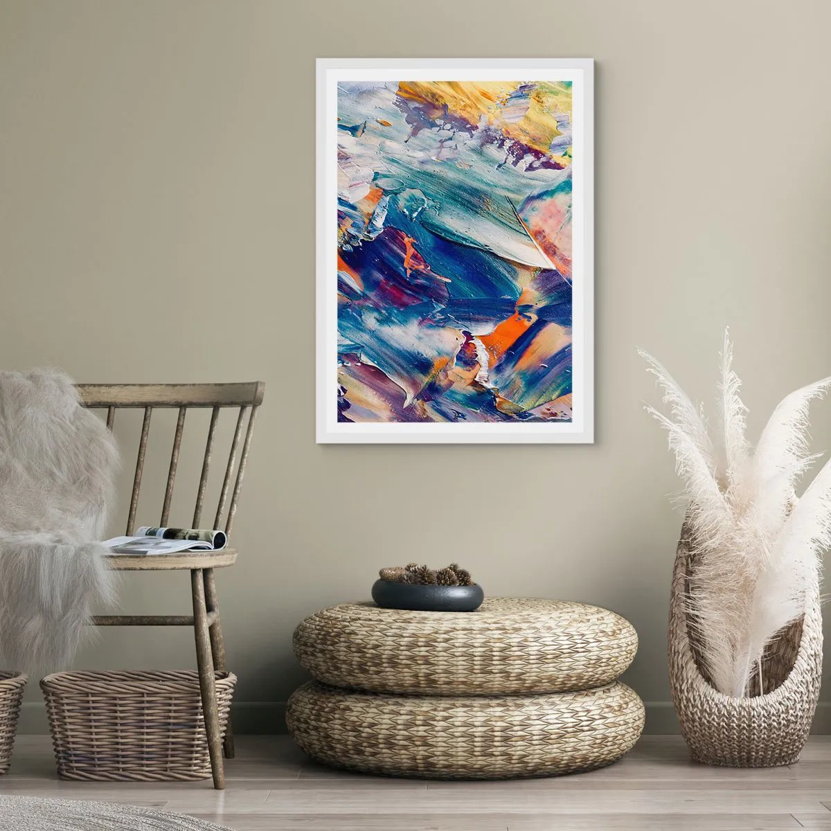 Affiche dans un cadre blanc - Poster - Confusion des couleurs - 40x50 cm