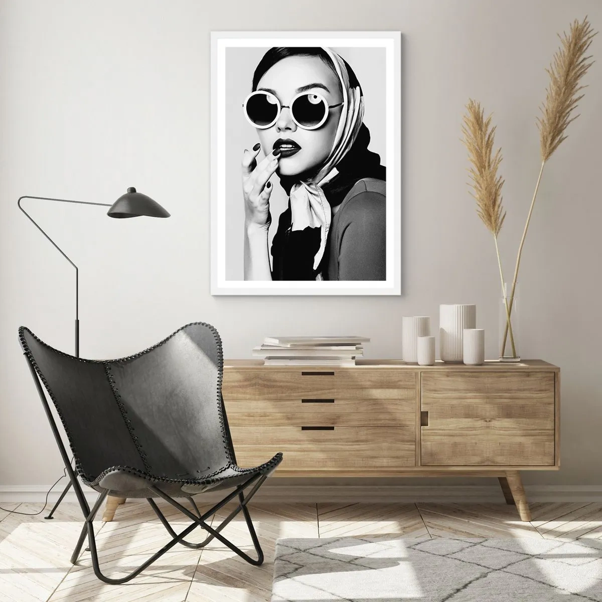 Affiche dans un cadre blanc - Poster - Salutations des années 60 - 70x100 cm