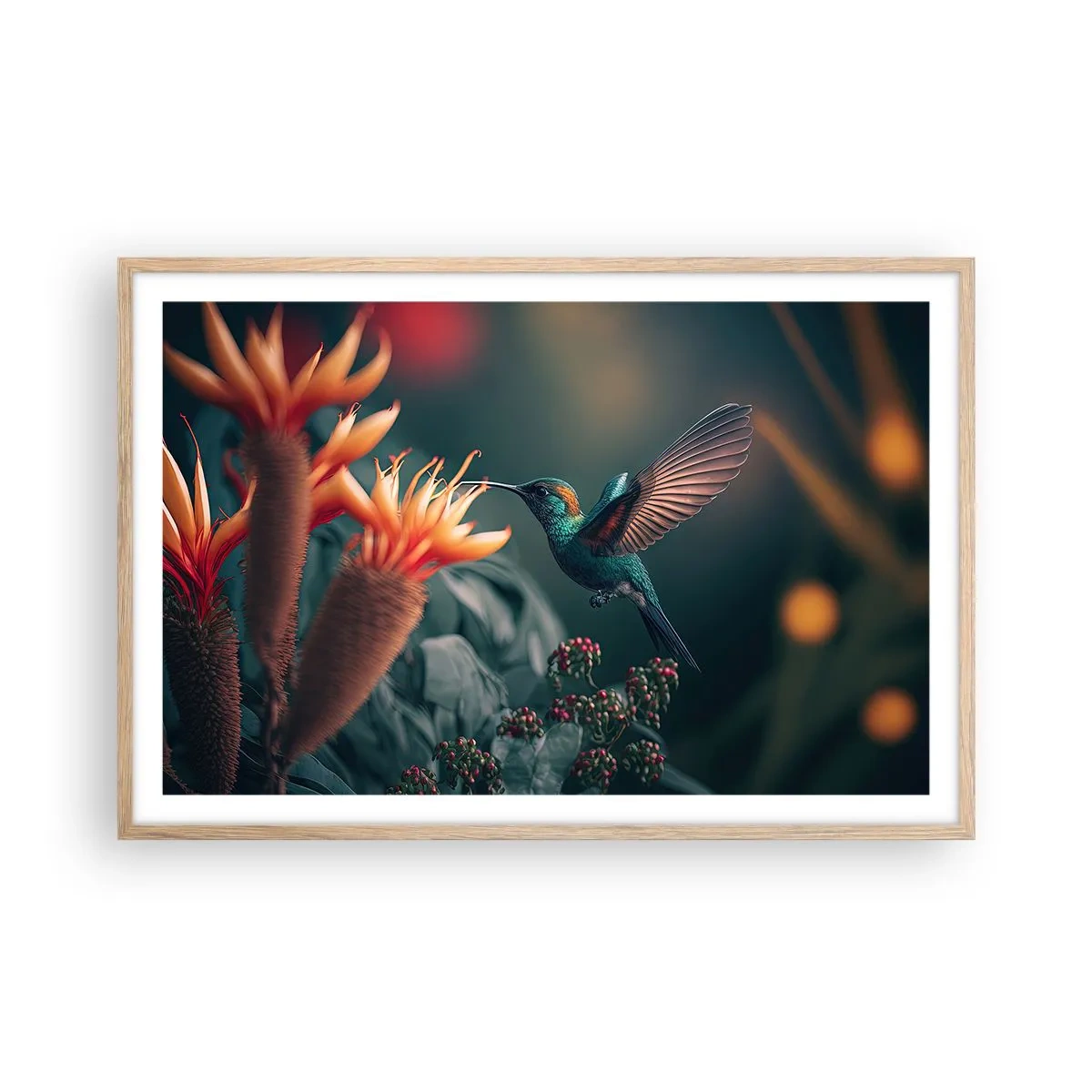 Affiche dans un chêne clair - Poster - une vie vraiment colorée - 91x61 cm