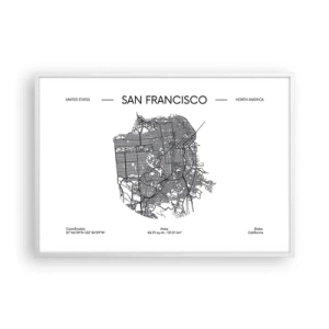 Affiche dans un cadre blanc - Poster - Anatomie de San Fransisco - 100x70 cm