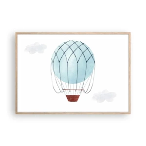 Affiche dans un chêne clair - Poster - Entièrement dans les nuages - 100x70 cm