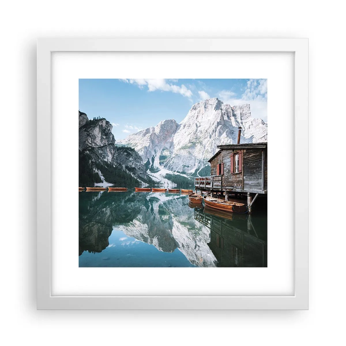 Affiche dans un cadre blanc - Poster - Un matin cristallin en montagne - 30x30 cm