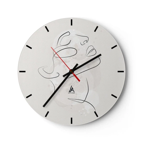 Horloge murale - Pendule murale - Un danseur dans un saut dynamique avec le tissu volant - 30x30cm - L'esquisse d'un rêve - Décoration murale moderne pour le salon, la cuisine et la chambre ARTTOR