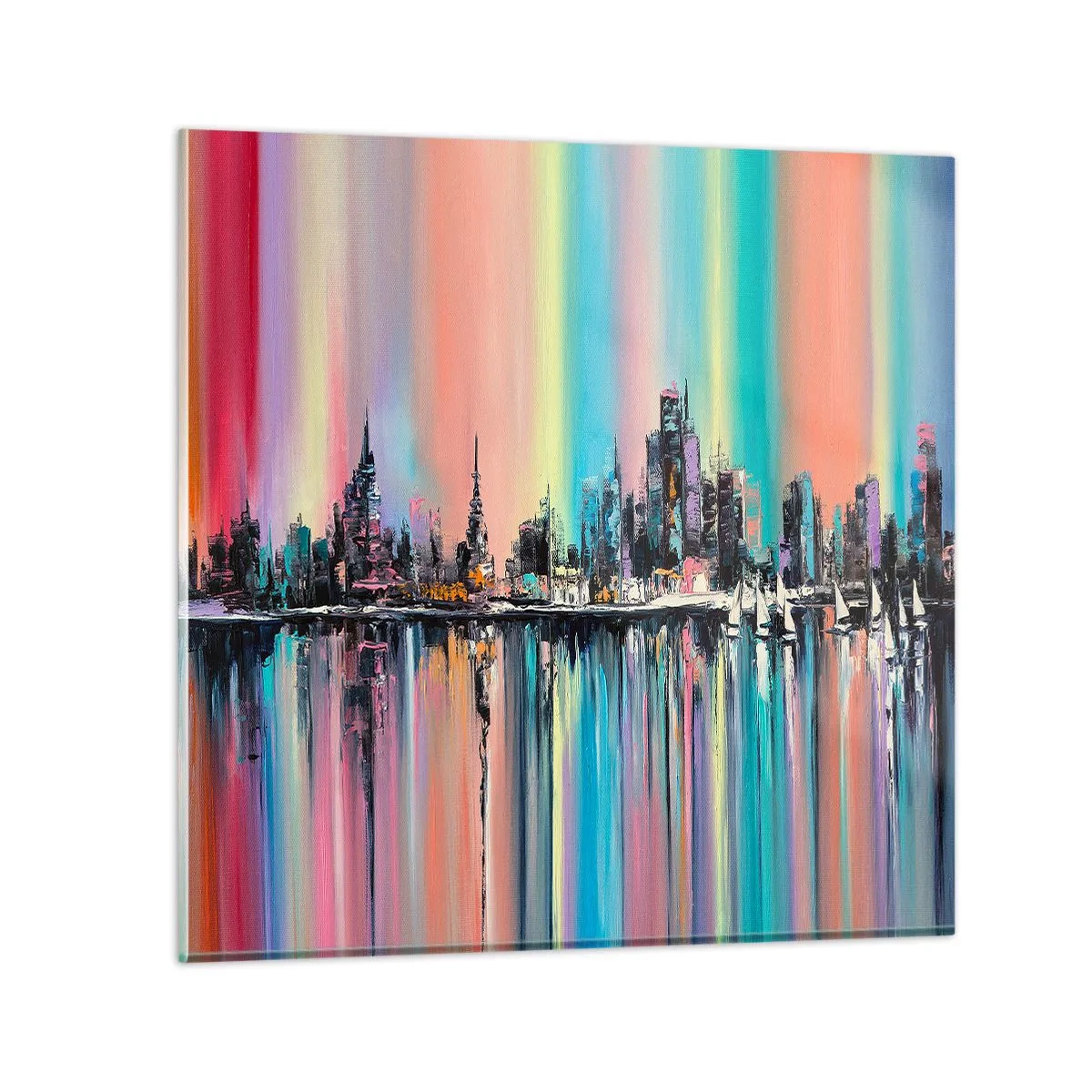 Impression sur verre - Image sur verre - Noyé par la lumière de la nuit - 70x70 cm