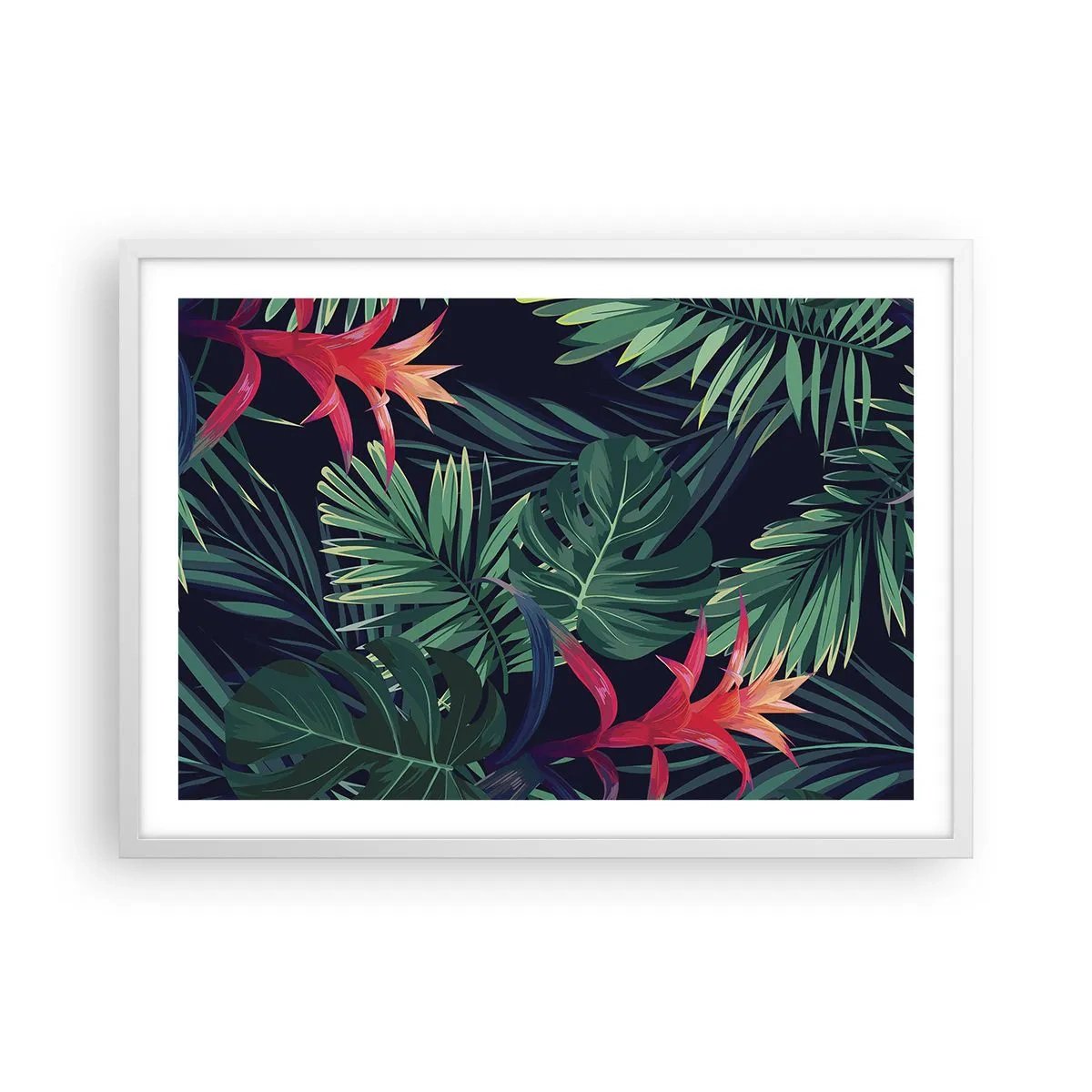 Affiche dans un cadre blanc - Poster - immergé dans la nature - 70x50 cm