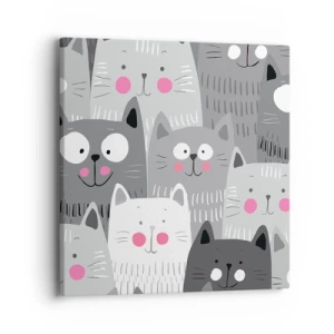 Impression sur toile - Image sur toile - Le monde des chats - 40x40 cm