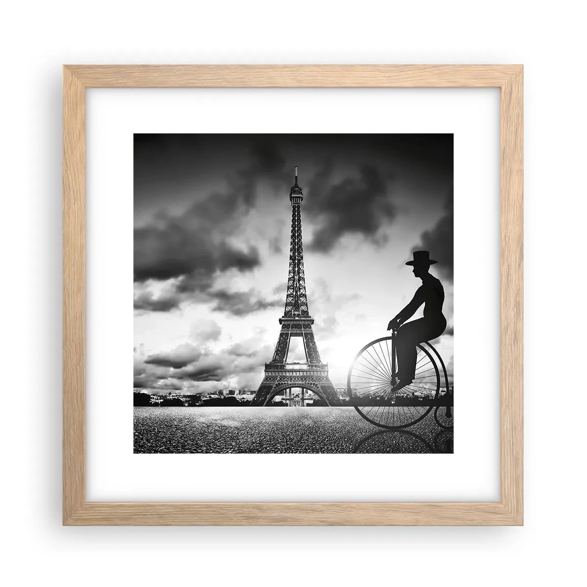 Affiche dans un chêne clair - Poster - Nostalgie de la Belle Epoque - 30x30 cm