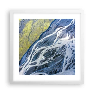 Affiche dans un cadre blanc - Poster - Peintures rupestres de la nature - 40x40 cm