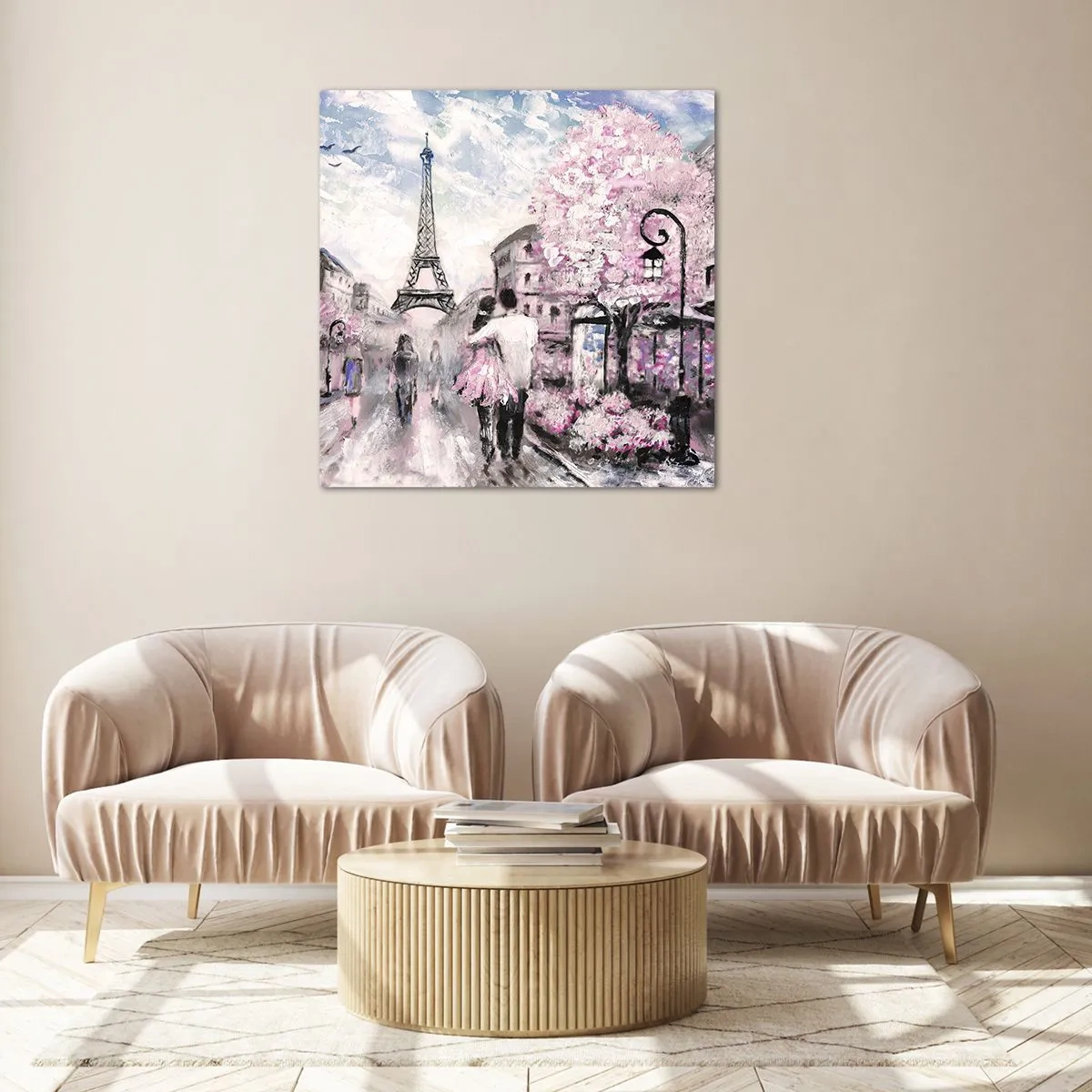 Impression sur verre - Image sur verre - Comment tomber amoureu, il faut juste... - 60x60 cm