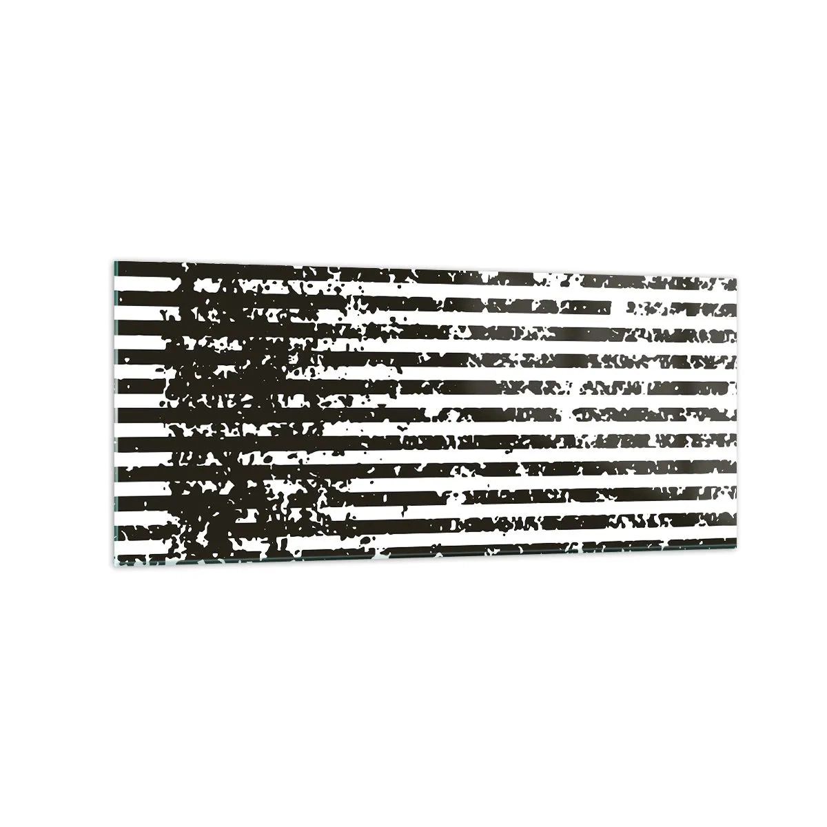 Impression sur verre - Image sur verre - Lignes abstraites avec un effet vieilli en noir et blanc - 120x50cm - Rythme et bruissement - Décoration murale moderne pour le salon et la chambre ARTTOR