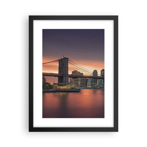 Affiche dans un cadre noir - Poster - Immergé dans le silence lilas - 30x40 cm