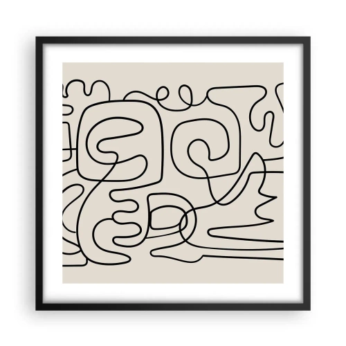 Affiche dans un cadre noir - Poster - Suivez les indices - 50x50 cm