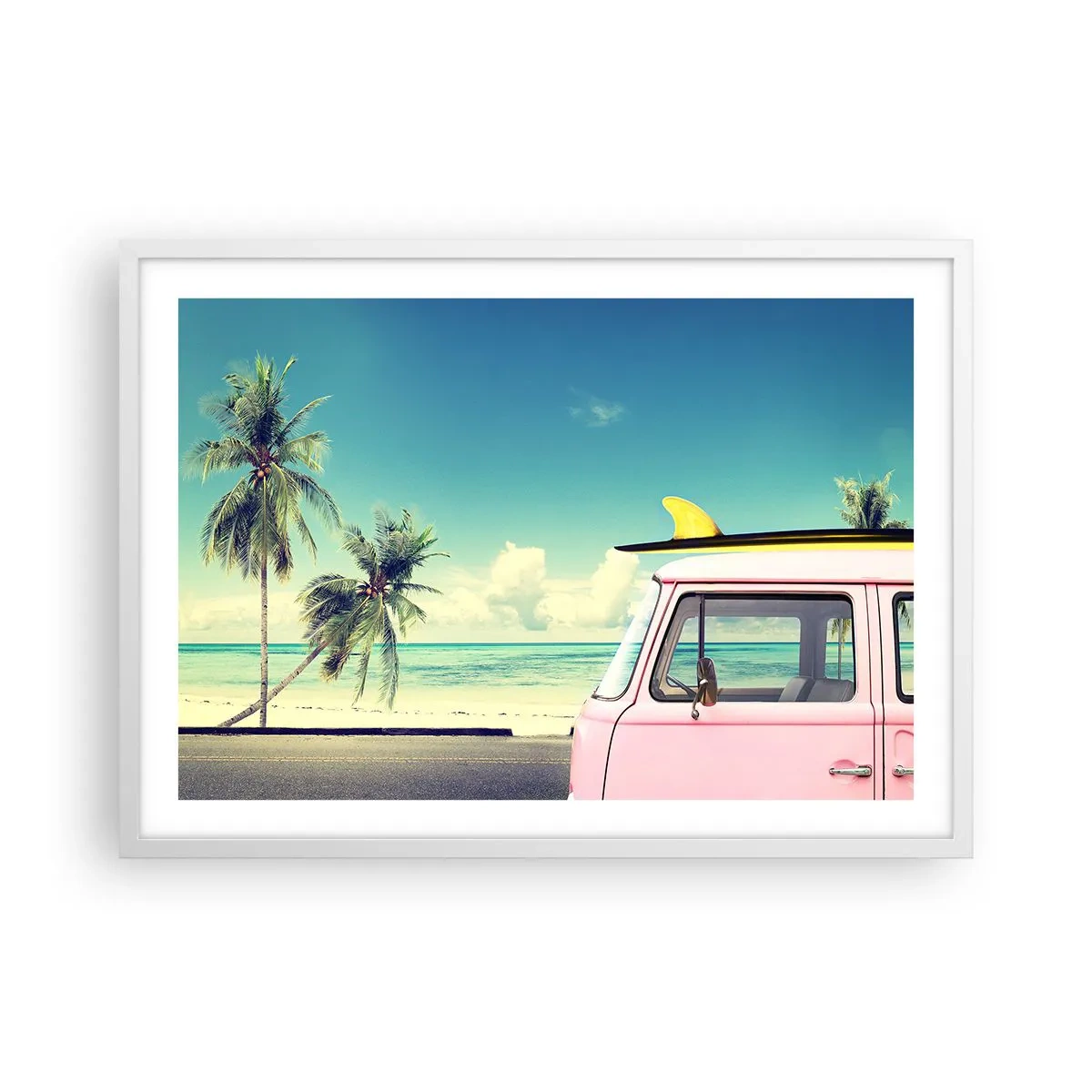 Affiche dans un cadre blanc - Poster - Il est temps de commencer les vacances - 70x50 cm