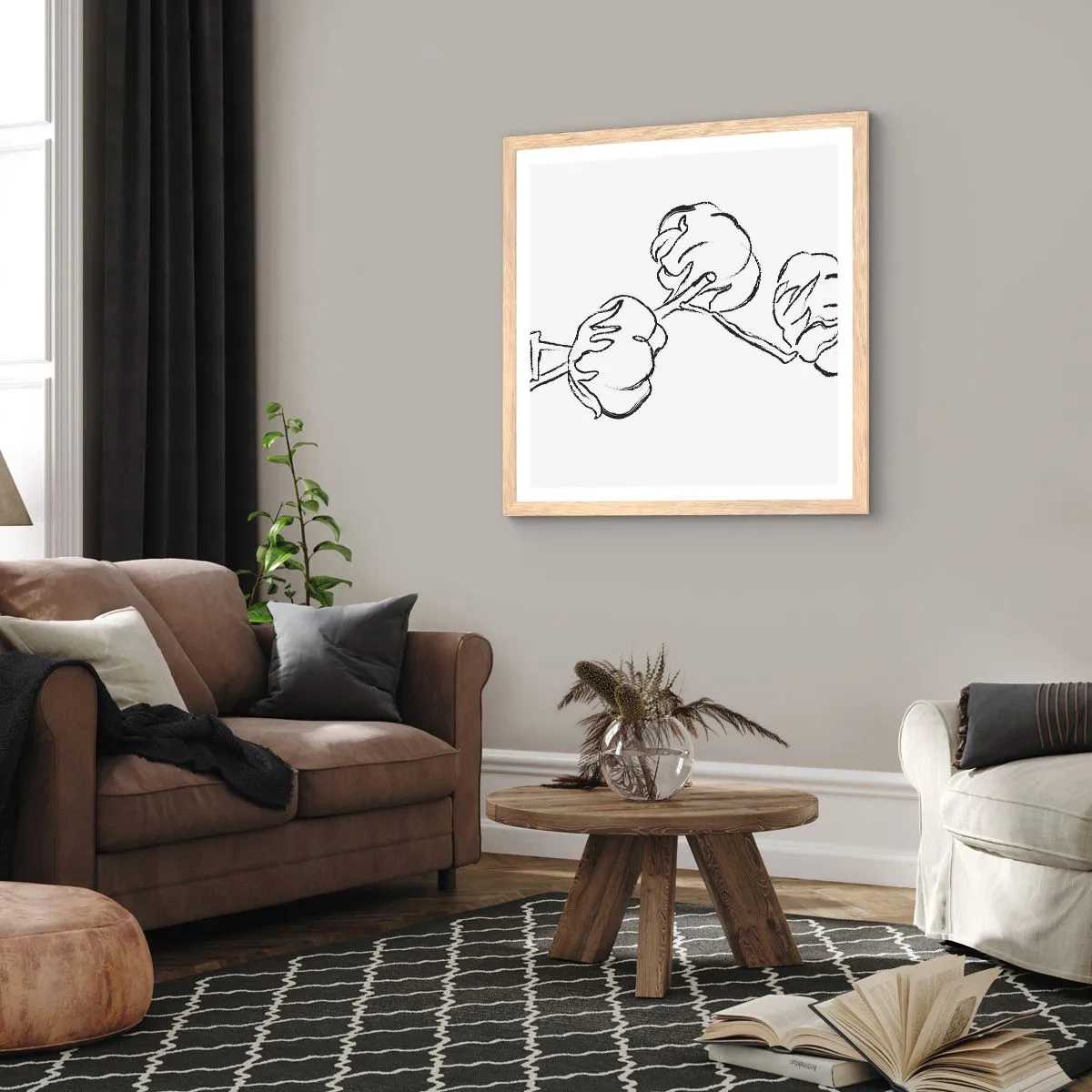 Affiche dans un chêne clair - Poster - Duvet de coton - 60x60 cm