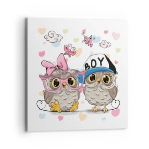 Impression sur toile - Image sur toile - On s'aime! - 70x70 cm