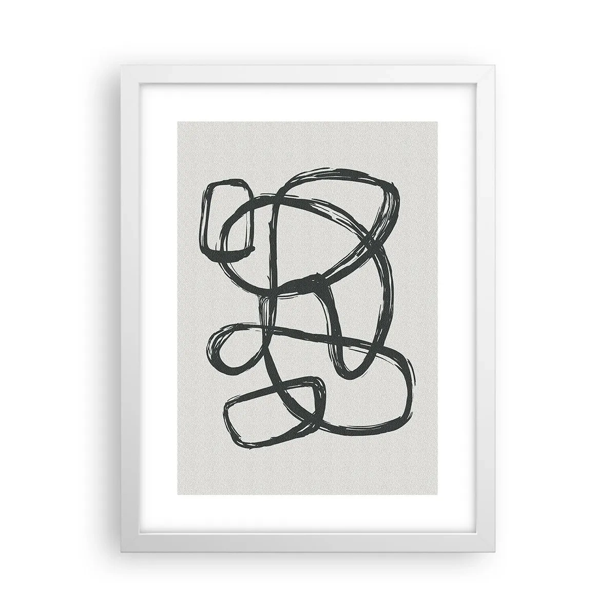 Affiche dans un cadre blanc - Poster - Abstraction en boucle - 30x40 cm