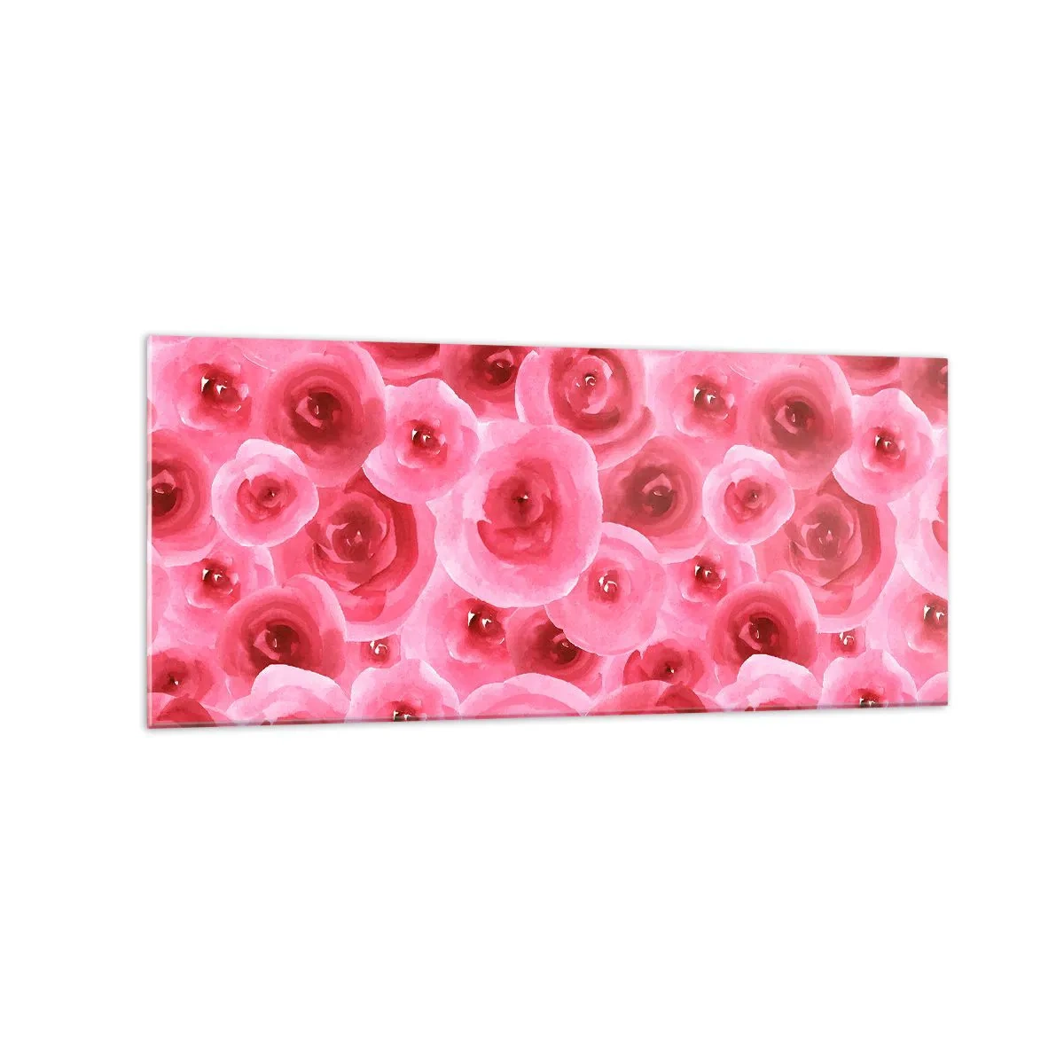 Impression sur verre - Image sur verre - Roses délicates dans des tons pastel de rose - 120x50cm - Roses en-haut et en-bas - Décoration murale moderne pour le salon et la chambre ARTTOR