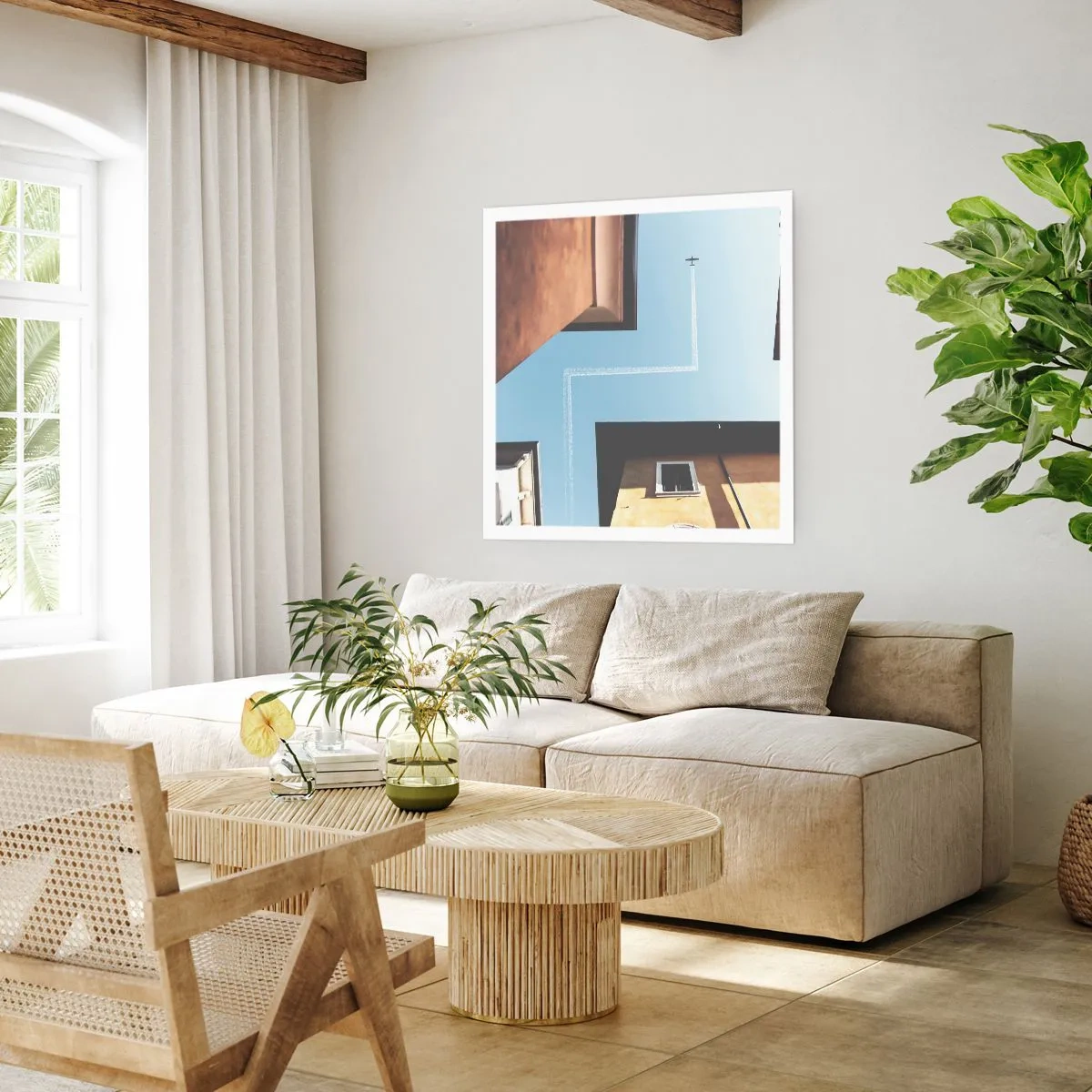 Affiche - Poster - Au-dessus du labyrinthe de la ville - 50x50 cm