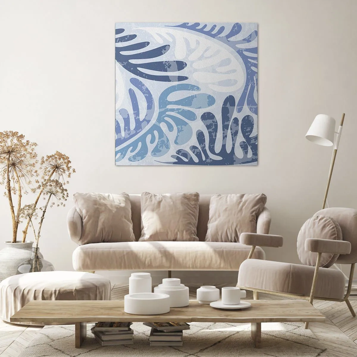 Impression sur toile - Image sur toile - Fougères bleues - 60x60 cm