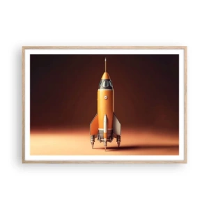 Affiche dans un chêne clair - Poster - Ça commence par un rêve - 100x70 cm