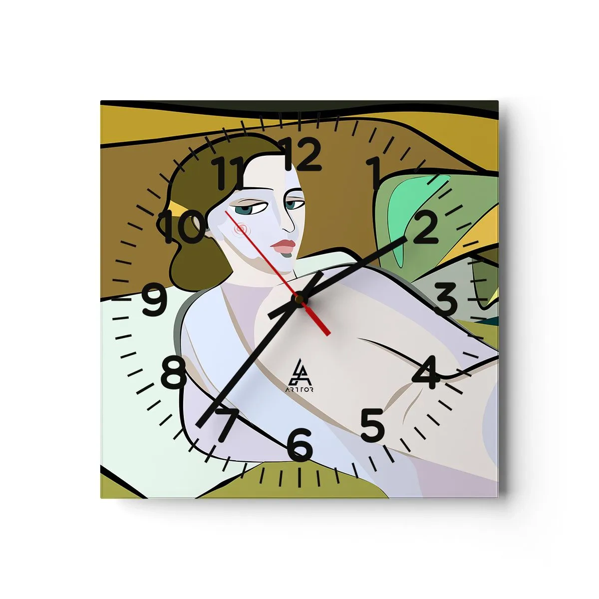 Horloge murale - Pendule murale - Portrait intime - 40x40 cm