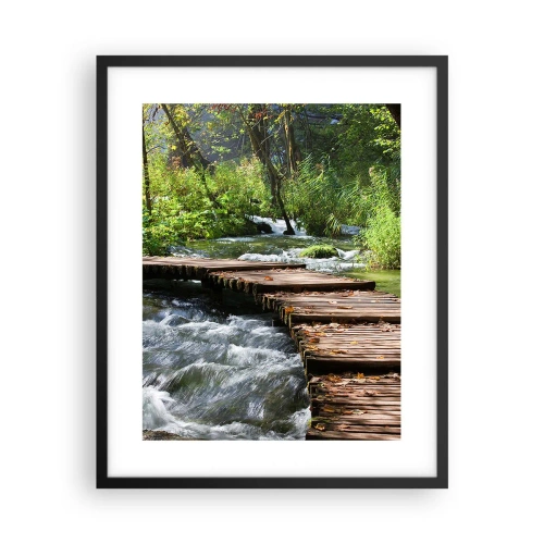 Affiche dans un cadre noir - Poster - Au-dessus de la cascade mousseuse - 40x50 cm