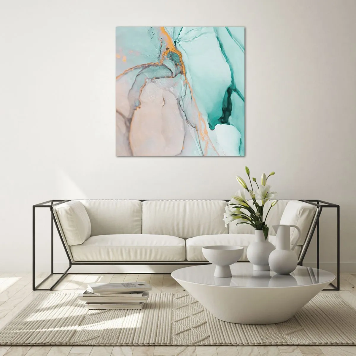 Impression sur verre - Image sur verre - Danse des formes et des couleurs - 30x30 cm