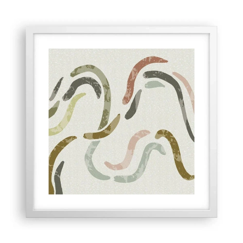 Affiche dans un cadre blanc - Poster - Une joyeuse danse de l'abstraction - 40x40 cm