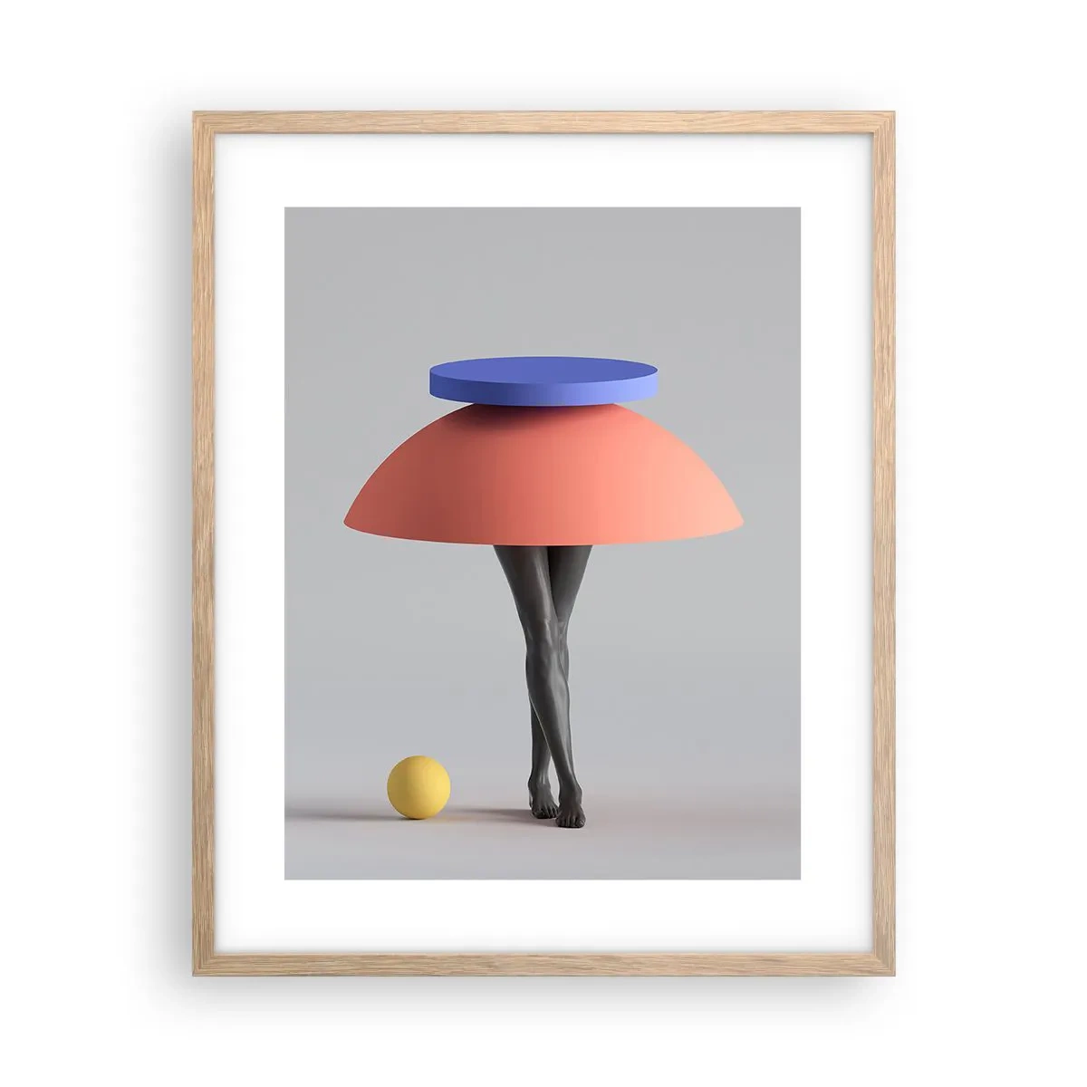 Affiche dans un chêne clair - Poster - Composition surréaliste - 40x50 cm