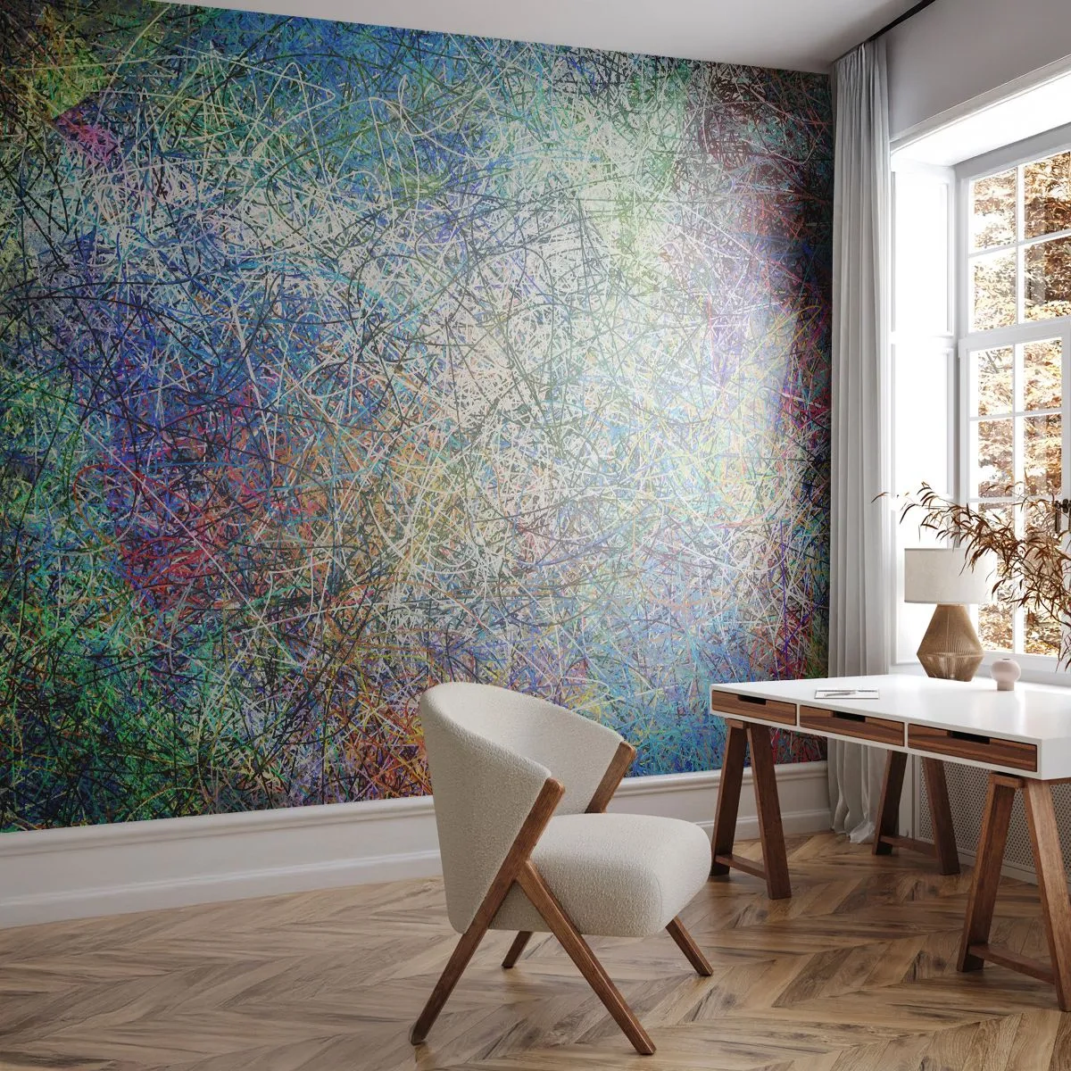 Papier Peint Autocollant Deluxe Sticker - Ce n'est pas si simple - Abstraction, Morceau, Modèle moderne - 150x105 cm