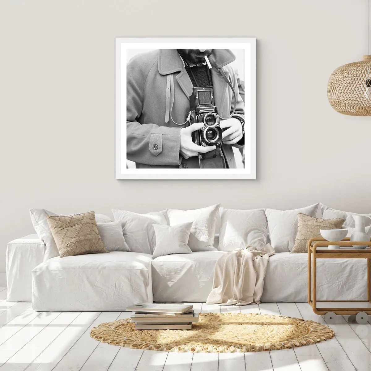 Affiche dans un cadre blanc - Poster - Dans un style rétro - 60x60 cm