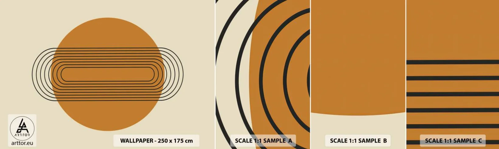 Échantillon De Papier Peint Standard Eco - Plan idéal - Abstraction, Graphique, Modèle moderne - 100x30 cm